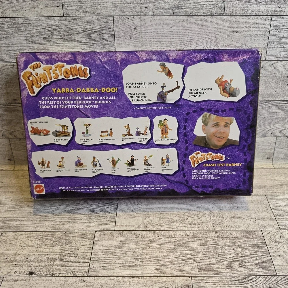 Vtg 1993 Mattel New Crash Test Barney Box‎ Damage 11665